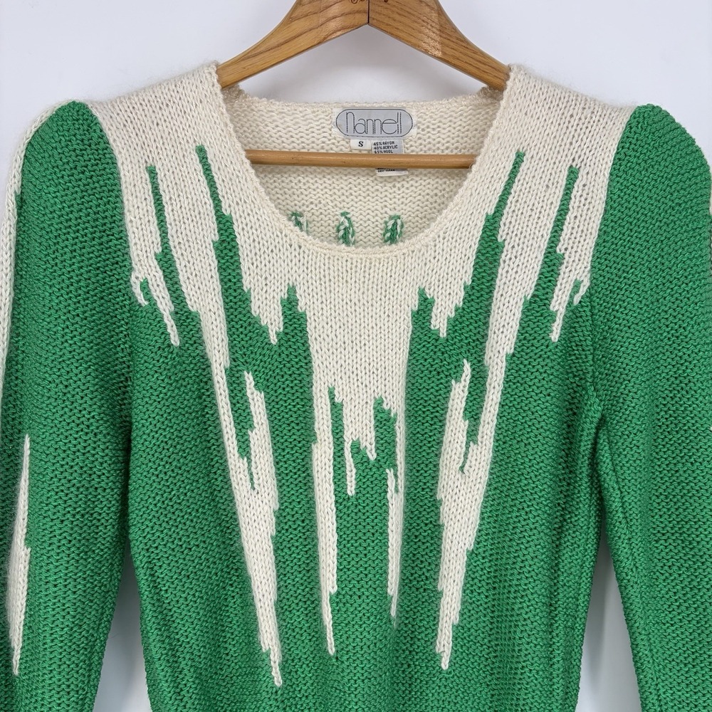 VTG Nannell Sweater S Green Angora Soft Girl Feminine Fairy Whimsical Mystical - Picture 2 of 10